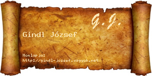 Gindl József névjegykártya